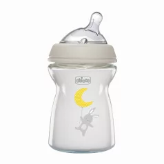   Chicco Natural Feeling Üveg Cumisüveg 250ml Semleges Színben Újszülött Kortól - Tartós és Kíméletes Etetéshez