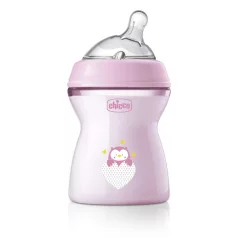   Chicco Natural Feeling Cumisüveg Kislányoknak 250ml 2 Hónapos Kortól - Természetesebb Etetési Élményhez