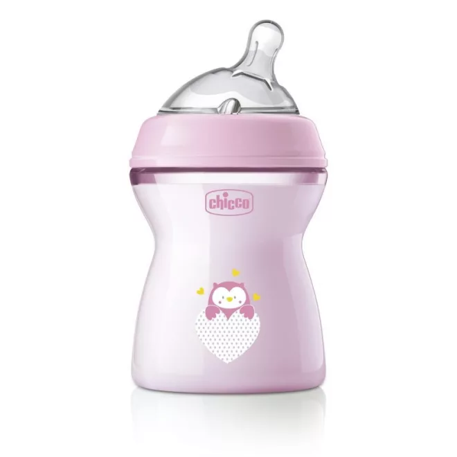 Chicco Natural Feeling Cumisüveg Kislányoknak 250ml 2 Hónapos Kortól - Természetesebb Etetési Élményhez