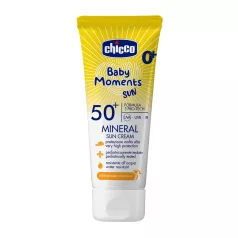   Chicco Gyermek Napozó Krém Ásványi Összetevőkkel SPF50+ 75ml Újszülött Kortól - Magas Fényvédelemmel Érzékeny Baba Bőrre
