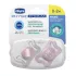 Chicco Physio Micro Szilikon Cumi 0-2 Hónapos Lányoknak - Anatómiai Újszülött Nyugtató Cumi 2db