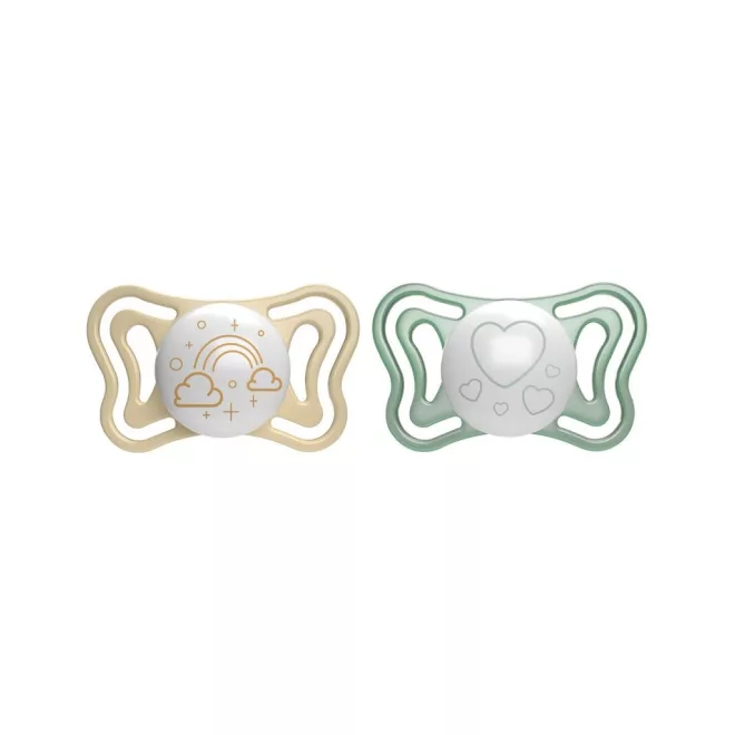 Chicco Physio Light Szilikon Éjszakai Cumi 2-6 Hónapos Babáknak - Foszforeszkáló Anatómiai Nyugtató Cumi 2db