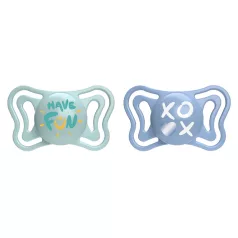   Chicco Physio Light Szilikon Cumi Fiú 6-16 hónap 2db - Könnyű Kialakítás, Ortodontikus Forma, Gyengéd a Fogínyhez