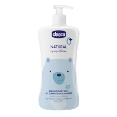   Chicco Natural Sensation Testápoló Sampon Aloe-val és Kamillával 500ml Újszülött Kortól - Gyengéd Babaápoláshoz Érzékeny Bőrre Ajánlott