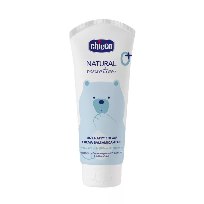 Chicco Krém a Baba Popsijára Natural Sensation Cinkkel és Pantenollal 100ml Újszülött Kortól - Babaápoló krem Gyengéd Babaápoláshoz Érzékeny Bőrre Ajánlott