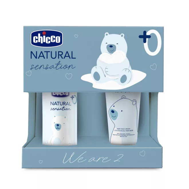 Chicco Natural Sensation We Are Two Ajándék Kozmetikai Szett Újszülött Kortól - Teljes Körű Babaápoláshoz Praktikus Ajándékcsomag