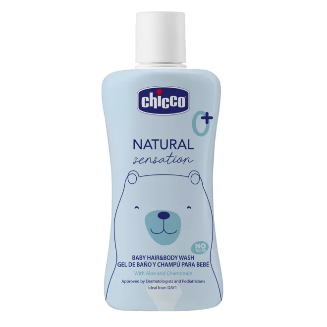 Chicco Sampon Hajra és Testre Natural Sensation Aloe-val és Kamillával 200ml Újszülött Kortól - Gyengéd Babaápoláshoz Érzékeny Bőrre Ajánlott