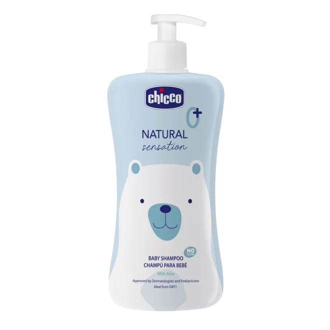 Chicco Natural Sensation Sampon Aloe-val 500ml Újszülött Kortól - Gyengéd Babaápoláshoz Érzékeny Bőrre Ajánlott