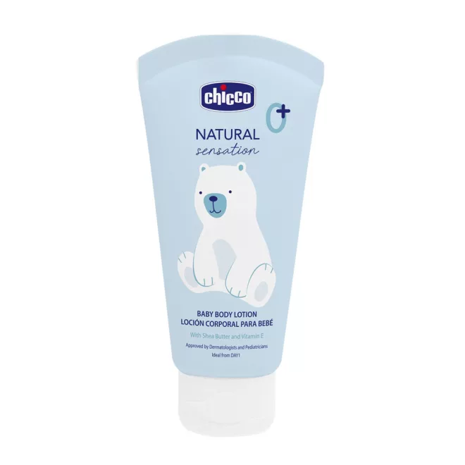 Chicco Testápoló Tej Natural Sensation Sheavajjal és E-vitaminnal 150ml Újszülött Kortól - Gyengéd Babaápoláshoz Érzékeny Bőrre Ajánlott