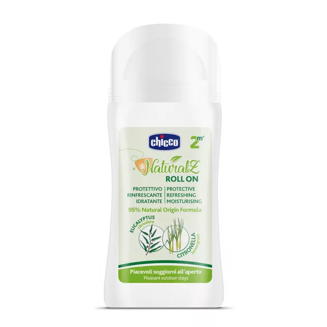 Chicco Szúnyogriasztó és Frissítő Golyós Roll On 2 Hónapos Kortól 60ml - 95% Természetes Összetevőkkel, Gyengéd Védelem Babáknak