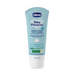   Chicco Baby Moments Illatmentes Babapopsi Krém 100ml - Mindennapos Használatra, Újszülött Kortól, Gyengéd Bőrvédelem