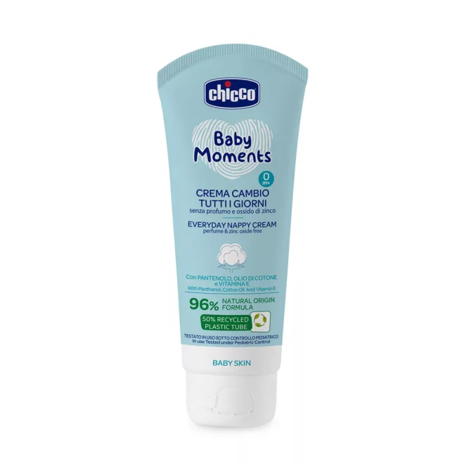 Chicco Baby Moments Illatmentes Babapopsi Krém 100ml - Mindennapos Használatra, Újszülött Kortól, Gyengéd Bőrvédelem