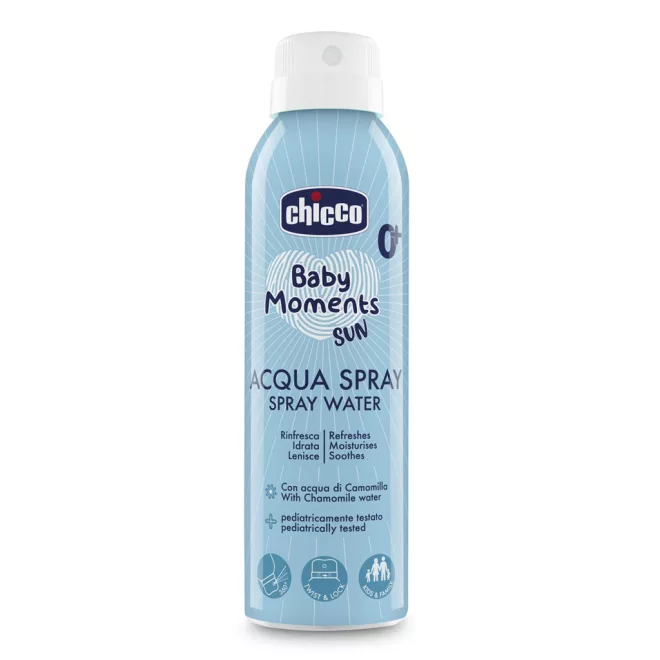 Chicco Frissítő Permet Víz Baby Moments Sun Újszülött Kortól 150ml - Gyengéd Babaápoláshoz Érzékeny Bőrre Ajánlott