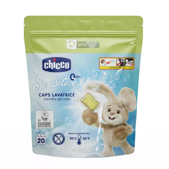 Chicco Sensitive Mosógél Kapszula 20db 0 Hónapos Kortól - Kíméletes Tisztítás Babaruhákhoz és Érzékeny Textíliákhoz
