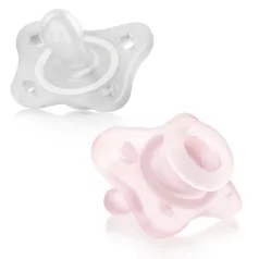   Chicco Physio Mini Soft Teljesen Szilikonos Cumi 0-2 Hónapos Lányoknak - Extra Puha Anatómiai Újszülött Nyugtató Cumi 2db