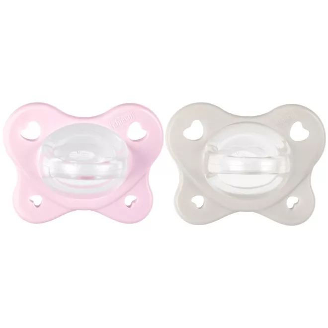 Chicco Physio Dual Soft Szilikon Cumi Lány 2-6 hónap 2db - Ortodontikus, Extra Puha