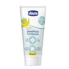   Chicco Fluoridos Fogkrém Alma-Banán Ízesítéssel 50ml - 6-24 Hónapos Korra, Gyengéd Tisztítás és Fogzománc Védelem