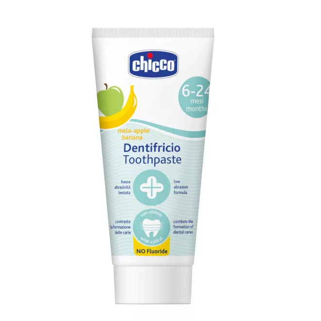 Chicco Fluoridmentes Fogkrém Alma-Banán Ízesítéssel 50ml - 6-24 Hónapos Korra, Gyengéd Tisztítás és Kíméletes Ápolás