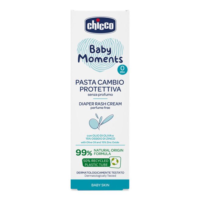 Chicco Baby Moments Illatmentes Babapopsi Krém 100ml - 99% Természetes Összetevőkkel, Újszülött Kortól, Gyengéd Bőrvédelem
