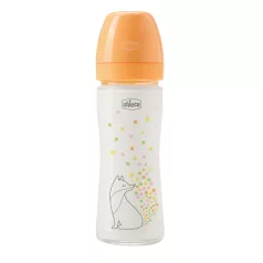   Chicco Üveg Cumisüveg Perfect Easy 240ml Lassú Folyású Szilikon Cumifejjel Lányoknak Újszülött Kortól - Kényelmes Etetéshez és Természetes Cumizási Élményhez