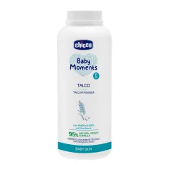   Chicco Baby Moments Gyermekhintőpor Rizskeményítővel 150g - 95% Természetes Összetevőkkel, Gyengéd Bőrápolás Babáknak