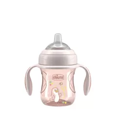   Chicco Transition Pink Tanulópohár Fülekkel 4 Hónapos Kortól - Finom Átmenet Cumisüvegről Pohárra
