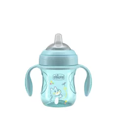   Chicco Transition Teal Tanulópohár Fülekkel 4 Hónapos Kortól - Kényelmes Első Ivástanuláshoz