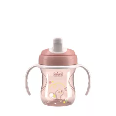   Chicco Pink Tanulópohár Fogantyúval 6 Hónapos Kortól - Önálló Ivás Tanulásához Praktikus Baba Kiegészítő
