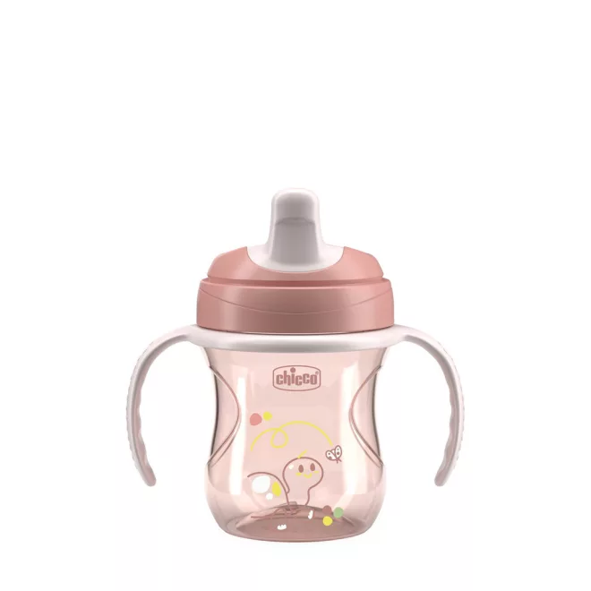 Chicco Pink Tanulópohár Fogantyúval 6 Hónapos Kortól - Önálló Ivás Tanulásához Praktikus Baba Kiegészítő