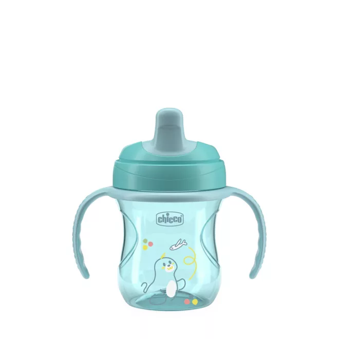 Chicco Training Teal Tanulópohár Fülekkel 6 Hónapos Kortól - Stabil Ivástanulás Babáknak