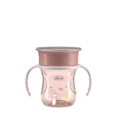   Chicco 360 Perfect X Pink Tanulópohár Fülekkel 12 Hónapos Kortól - Kényelmes Fogás Kisgyermekeknek