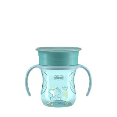   Chicco 360 Perfect X Teal Tanulópohár Fülekkel 12 Hónapos Kortól - Cseppmentes Ivástanuláshoz
