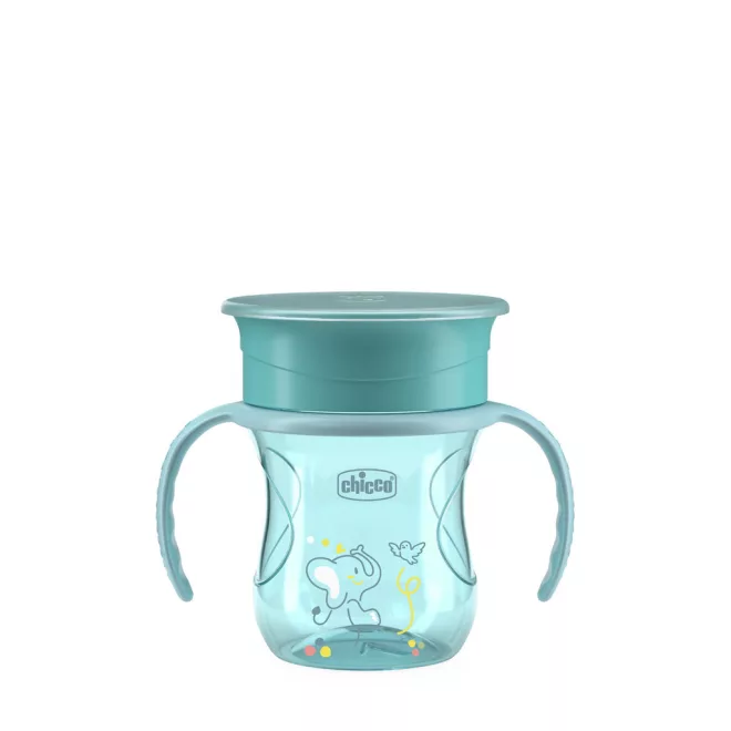 Chicco 360 Perfect X Teal Tanulópohár Fülekkel 12 Hónapos Kortól - Cseppmentes Ivástanuláshoz