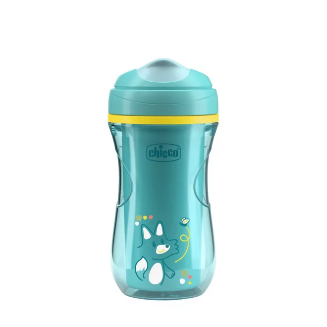 Chicco Active Teal Termo Tanulópohár Kemény Csőrrel 14 Hónapos Kortól - Praktikus Itatáshoz Útközben