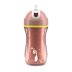   Chicco Sport Pink Termo Pohár Szívószállal 14 Hónapos Kortól - Praktikus Ivás Sétákhoz és Utazáshoz