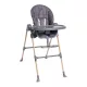 Chicco Polly Essential Etetőszék Szén - Állítható Magasságú, Összecsukható és Könnyen Tisztítható Babaszék Kényelmes Párnázott Üléssel