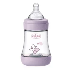   Chicco Perfect5 Pink Antikólikus Cumisüveg 150ml Lassú Folyású Cumival, Újszülött Kortól