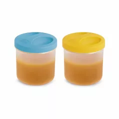   Chicco Go Out Bébiétel-Tároló Edény Szivárgásmentes Fedéllel, 2x250ml