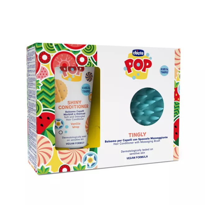 Chicco POP Vanilla Shiny Hajbalzsam 150ml Fejbőrmasszírozó Kefével