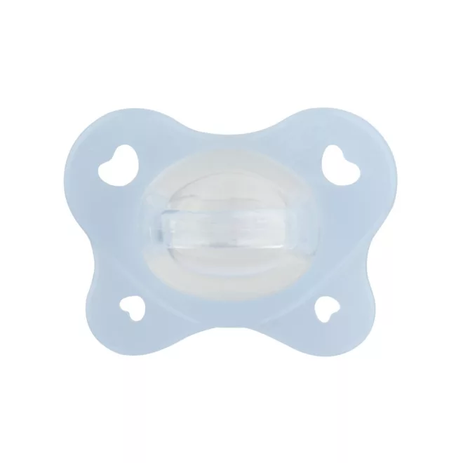 Chicco PhysioForma Dual Soft Kék Szilikon Fogszabályozó Cumi 0-2 Hónapos Korig, Ortodontikus Baba Cumi 1db