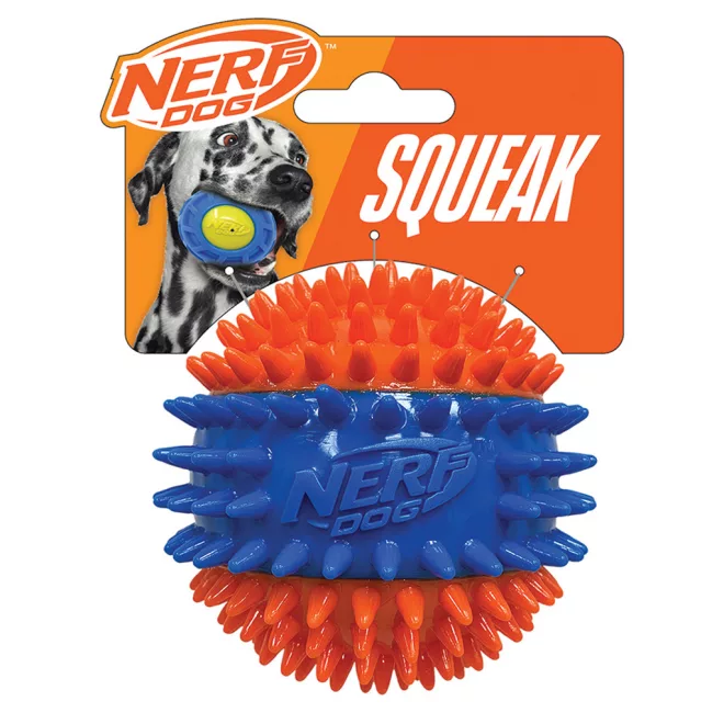 Nerf Dog Kék Sípoló Tüskés Labda Kutyáknak 6,9cm, Aktív Játékhoz és Apportozáshoz