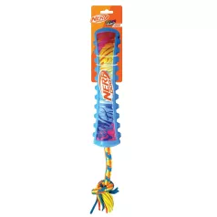   Nerf Dog Kutyajáték Sípoló Húzó Színes Fogantyúval és Textil Kötéllel 29 Cm – Aktív Játékhoz és Lefárasztáshoz