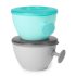 Skip Hop Easy Grab Tányér Szett Fedővel Grey & Teal 2x240ml - BPA-mentes, Csúszásmentes Etetőtányér 3 Hónapos Kortól