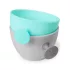 Skip Hop Easy Grab Tányér Szett Fedővel Grey & Teal 2x240ml - BPA-mentes, Csúszásmentes Etetőtányér 3 Hónapos Kortól