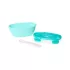 Skip Hop Easy Serve Tálka Kanállal és Védőtokban Teal 240ml - BPA-mentes, Csúszásmentes Etetőtál 3 Hónapos Kortól