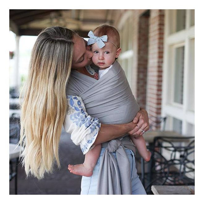 Boba Wrap Bamboo Light Grey Babahordozó Kendő Kenguru 18 Hónapos Korig (max 15kg)