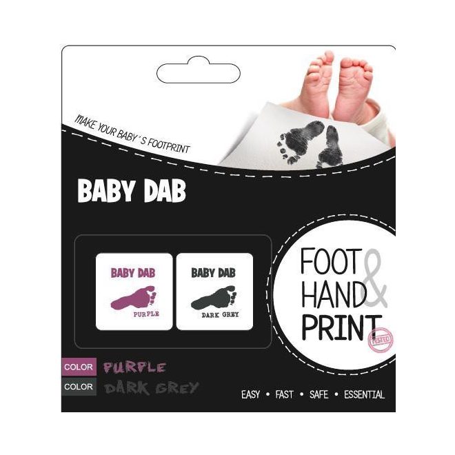 BabyDab Gyermek Kéz és Láb Lenyomatkészítő Lila és Szürke Színben