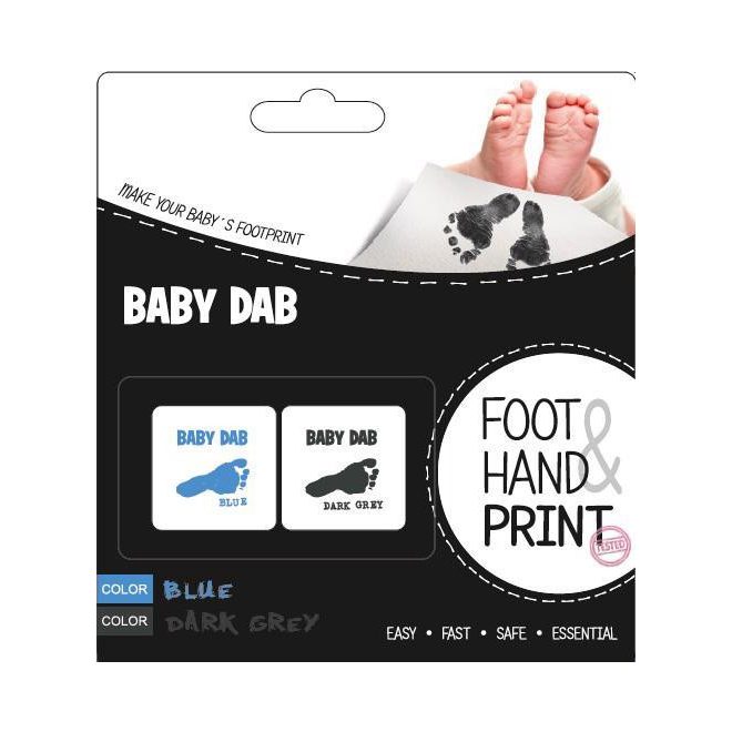 BabyDab Gyermek Kéz és Láb Lenyomatkészítő Kék és Szürke Színben