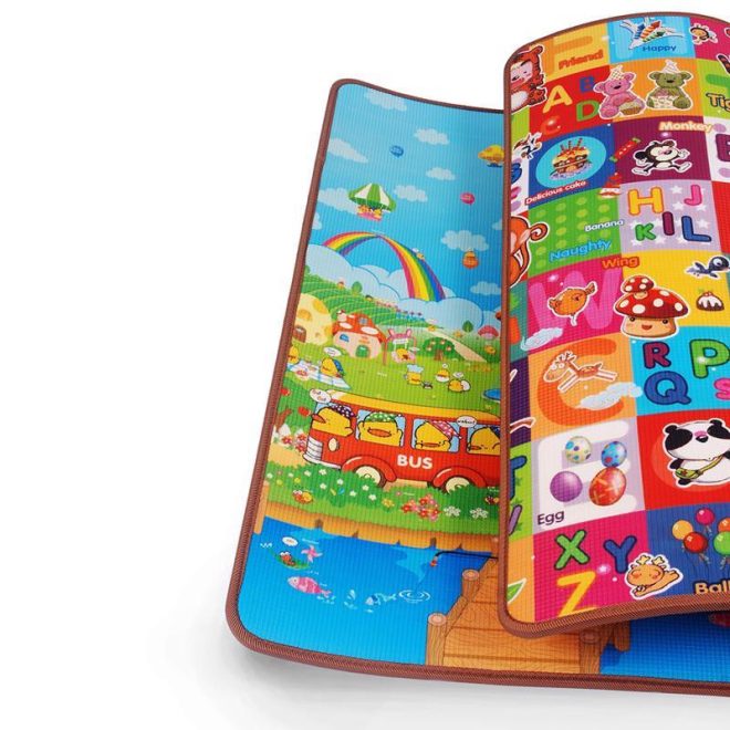 Petite & Mars JOY Játszószőnyeg 180x150x1cm - Nagyméretű, Puha és Könnyen Tisztítható Kétrétegű Szőnyeg Gyermekeknek