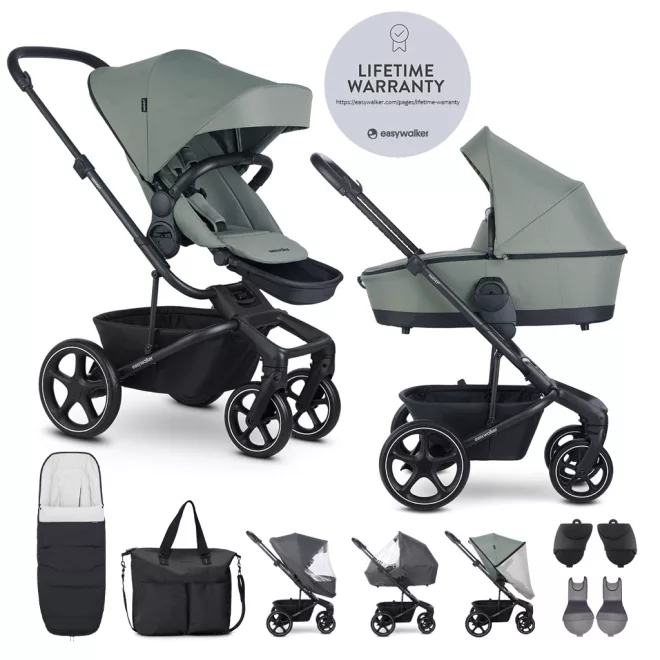 EasyWalker Harvey5 Air xxL Kombinált Babakocsi Agave Green - Prémium Babakocsi Terepre és Városba Újszülötteknek